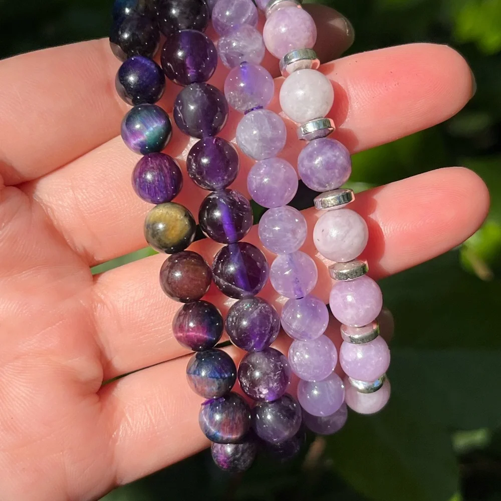 8mm 4‎ pieces of purple bracelets